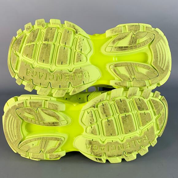 BALENCIAGA Size 6 Track 3 Green Neon Nylon Chunky Sneakers - Picture 6 of 9